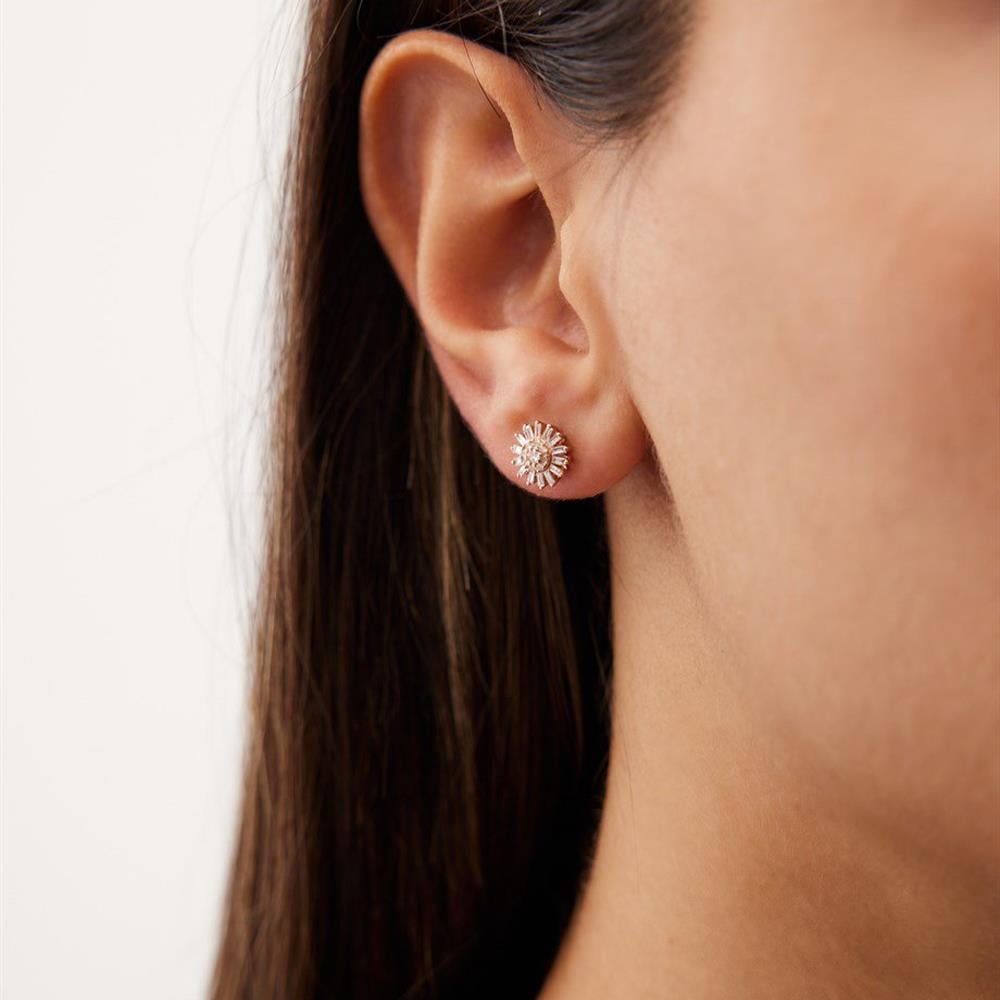 0.37 Ct Pırlanta Çiçek Küpe