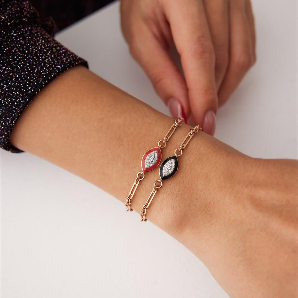 0.15 Ct Kırmızı Mineli Pırlanta Bileklik - Image 1