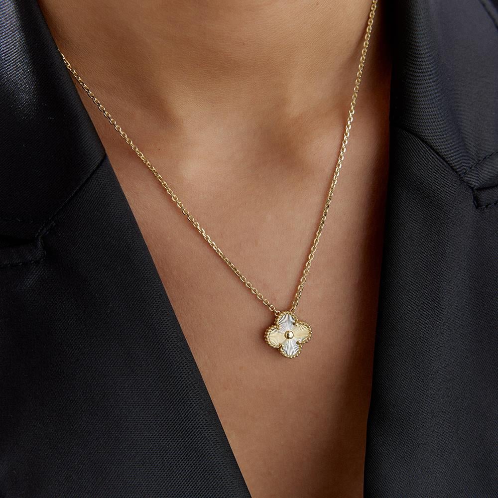 18 Ayar Altın Yonca Kolye - Image 3