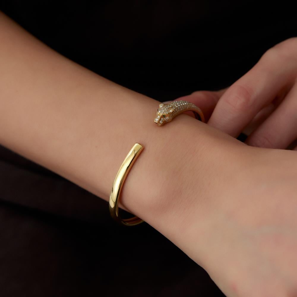 18 Ayar Panter Tasarım Pırlanta Kelepçe - Image 2