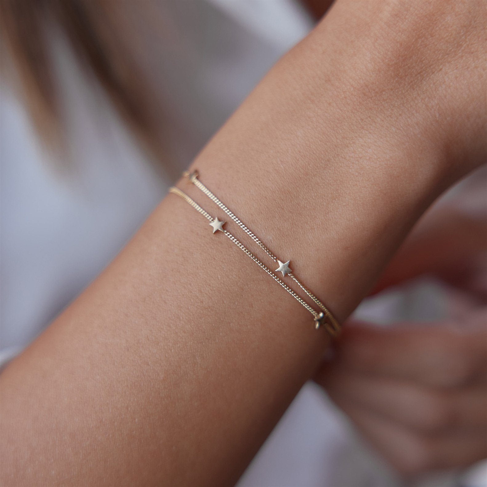 2 Li Sıra Minimal Yıldız Altın Bileklik - Image 1