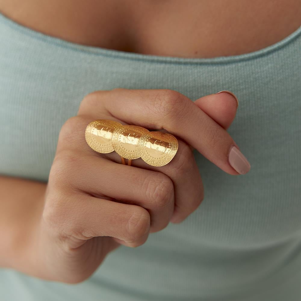 22 Ayar Üçlü Çeyrek Yüzük - Image 2