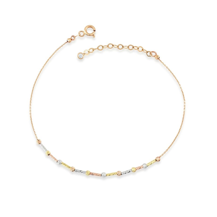 3 Renk Altın Dorika Minimal Zincir Bileklik - Image 1