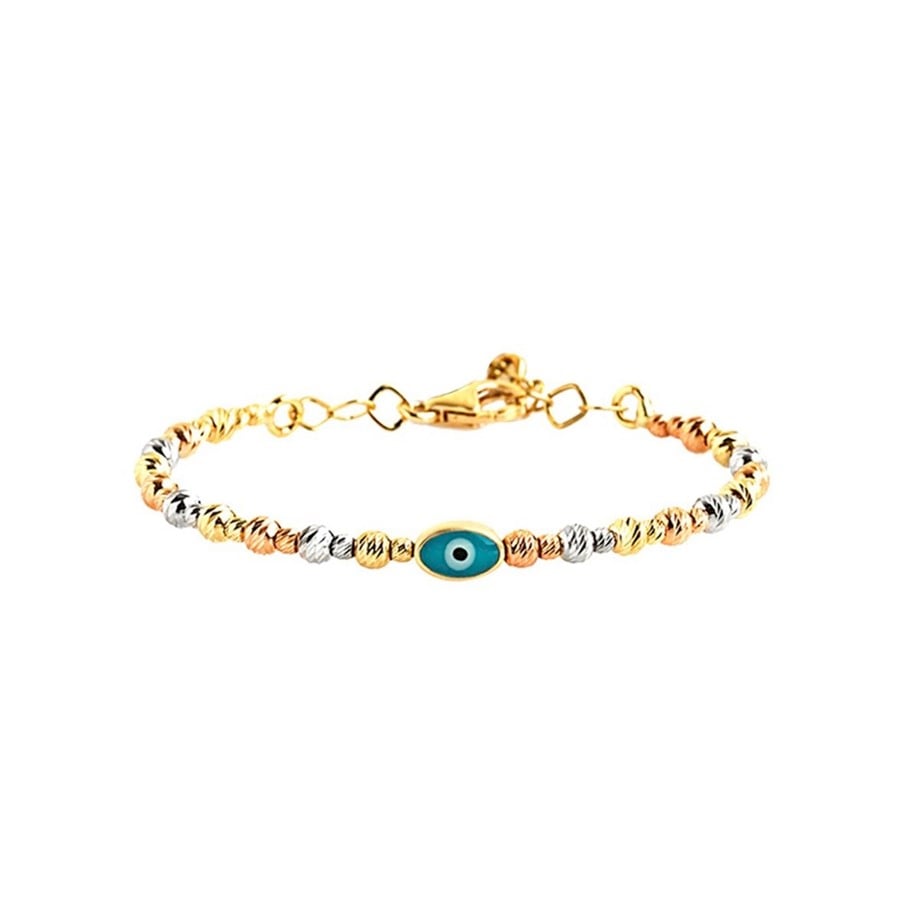 3 Renk Altın Dorika Nazar Boncuklu Çocuk Bilezik - Image 1
