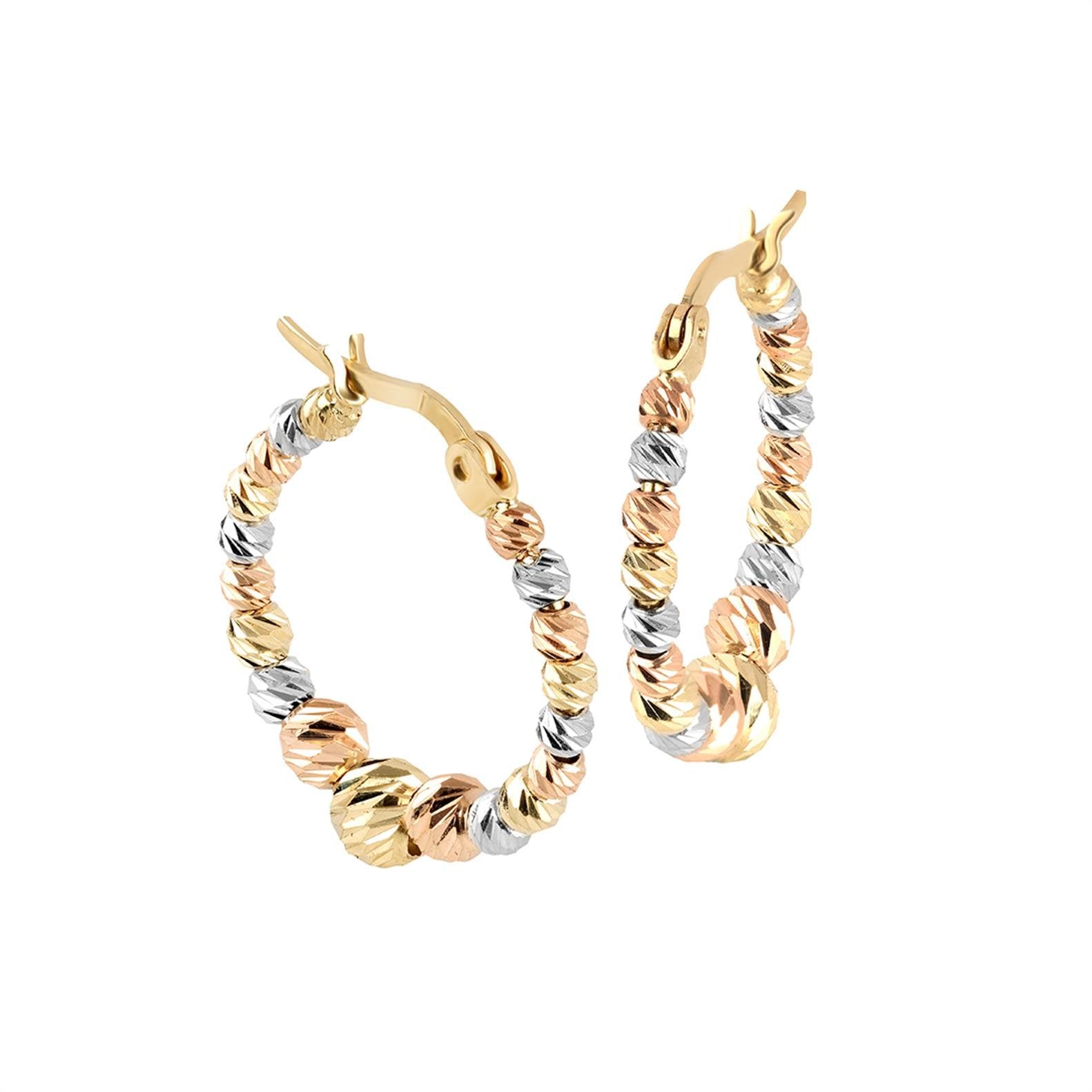 3 Renk Altın Dorika Süzme Halka Küpe - Image 1