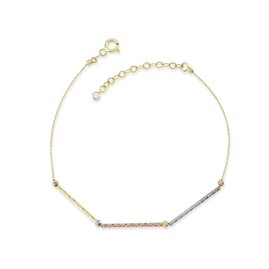 3 Renk Altın Dorika Ve Çubuk Minimal Zincir Bileklik - Image 2