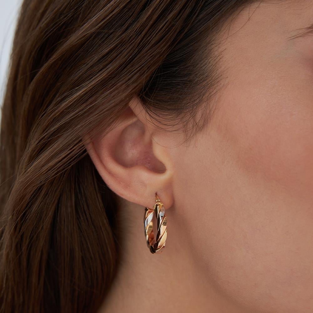 3 Renkaltın Sarmal Halka Küpe - Image 3