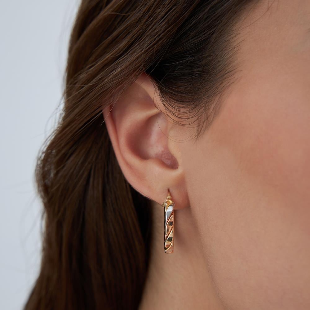 3 Renkaltın Sarmal Halka Küpe - Image 3