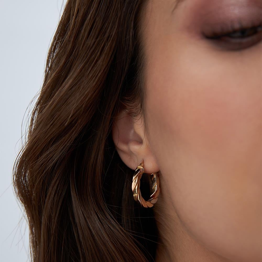 3 Renkaltın Sarmal Halka Küpe - Image 2