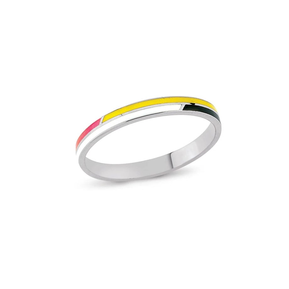 3 Renkli Mineli Minimal Yüzük - Image 3