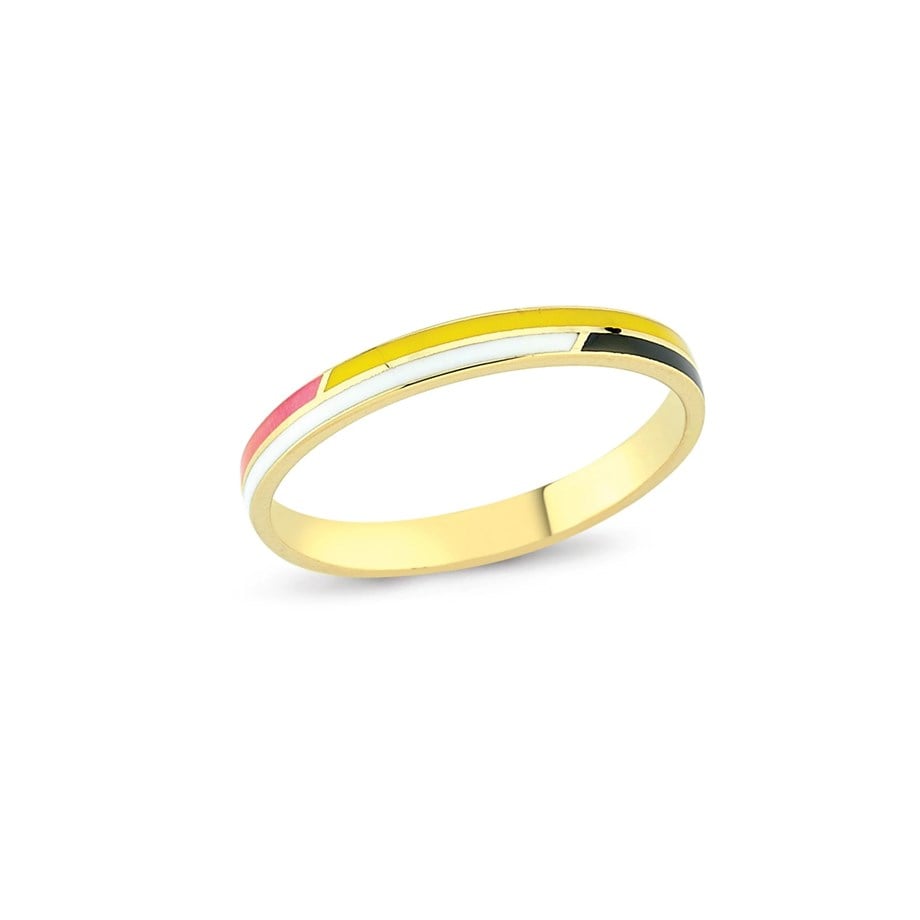 3 Renkli Mineli Minimal Yüzük - Image 5