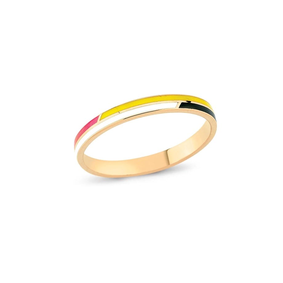 3 Renkli Mineli Minimal Yüzük - Image 2