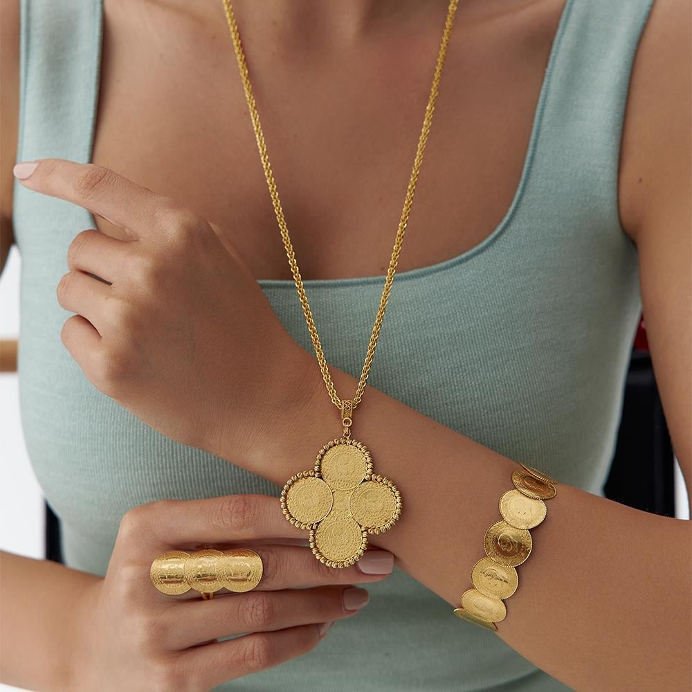 5'Li 22 Ayar Çeyrek Kolye Ucu - Image 2