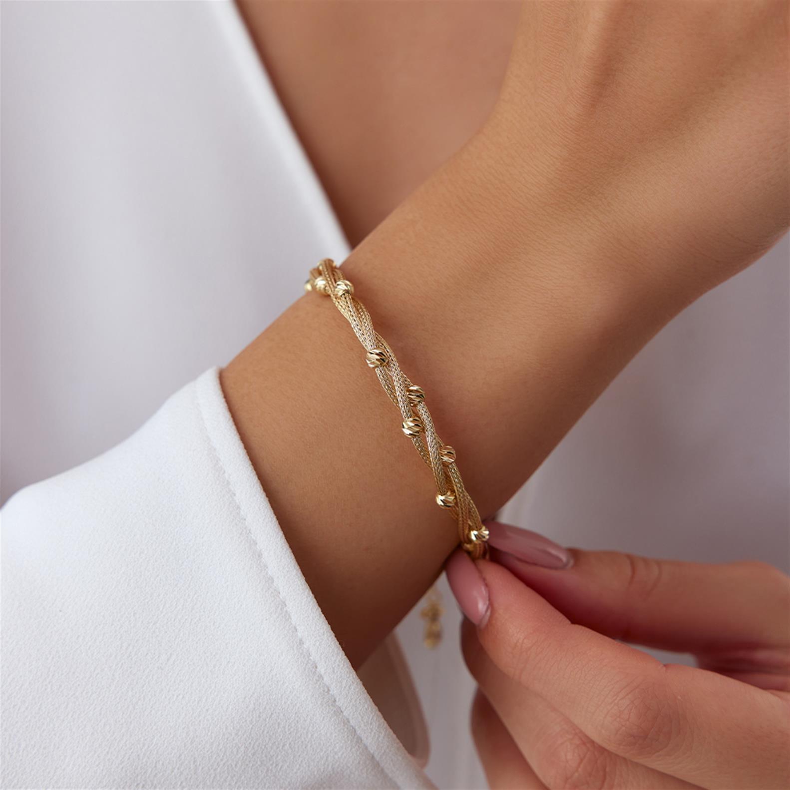 8 K Üçlü Dorika Sarmal İtalyan Bileklik - Image 2