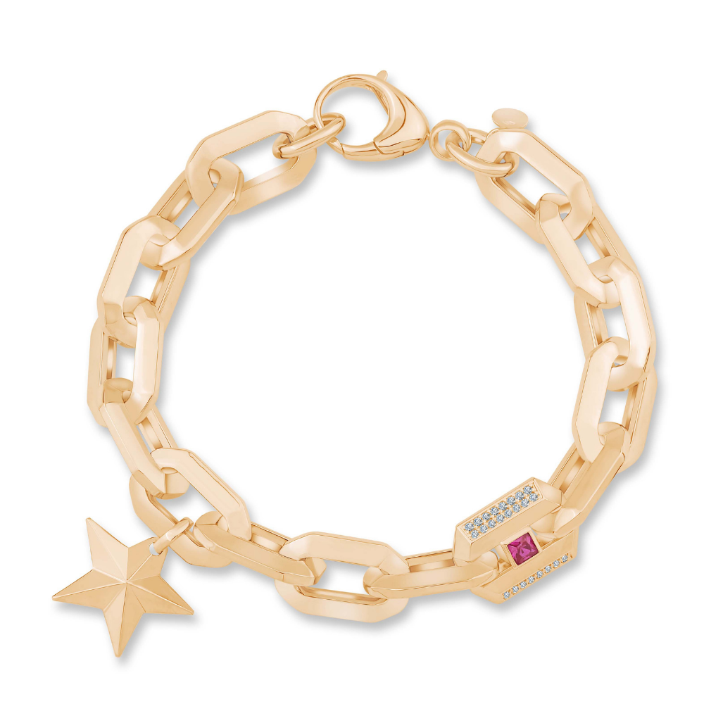 Ema Ruby Taşlı Yıldız Charm Bileklik
