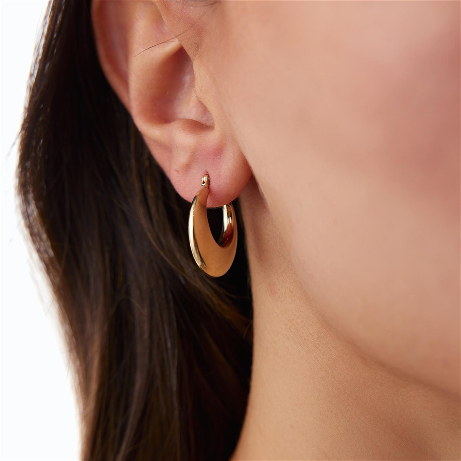 Altın Hilal Halka Küpe - Image 1