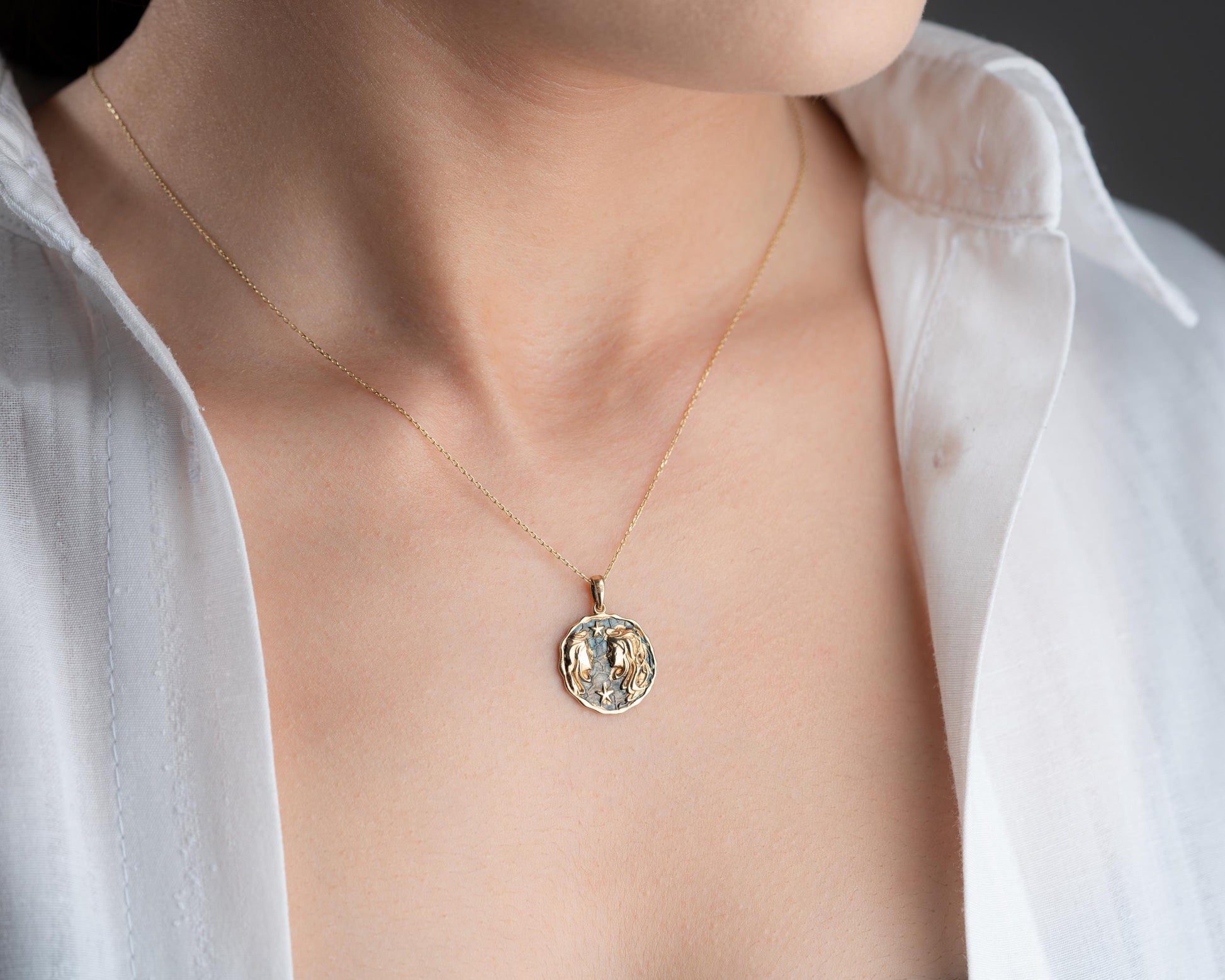 Altın İkizler Burç Kolye Ucu - Image 8