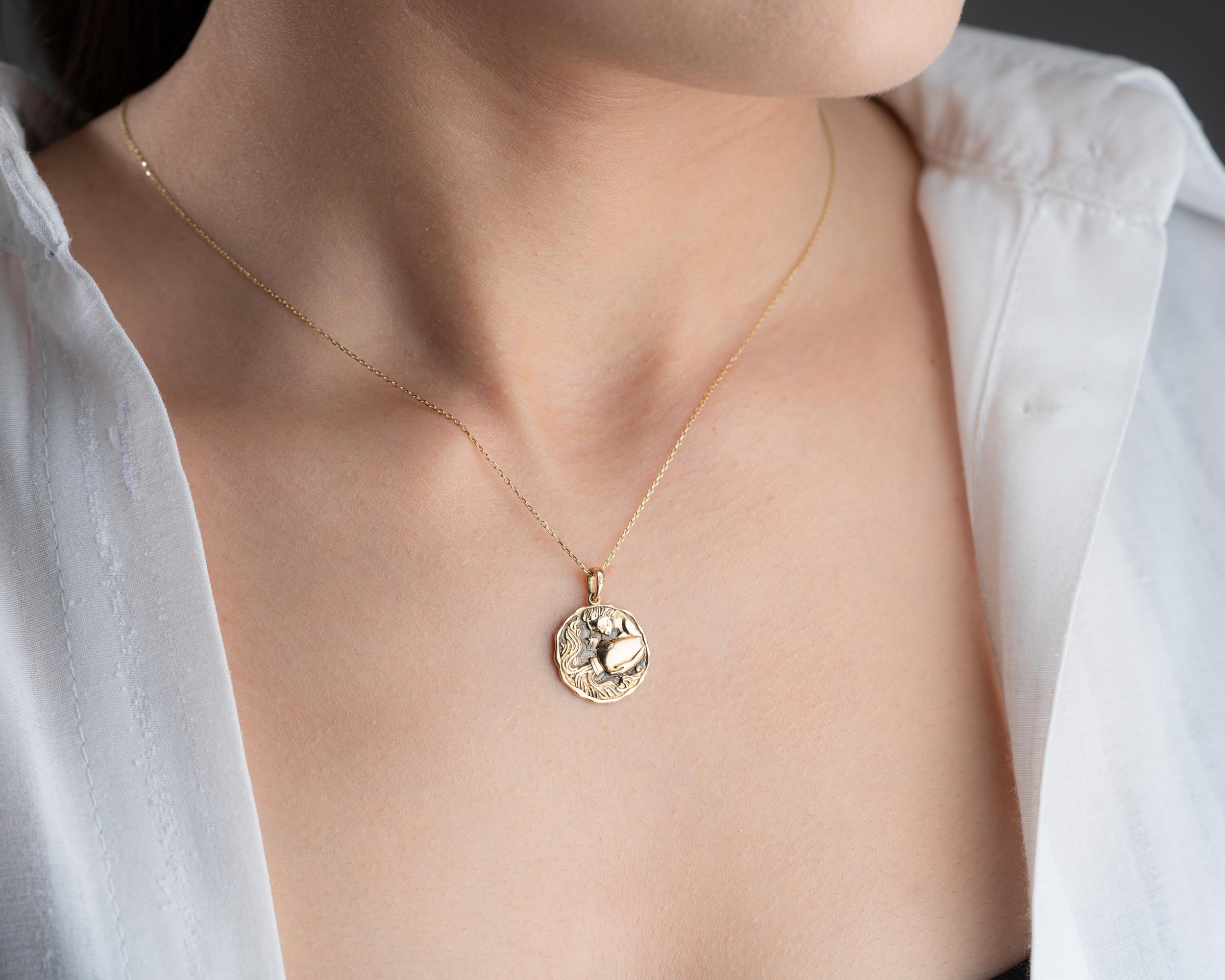 Altın Kova Burç Kolye Ucu - Image 5