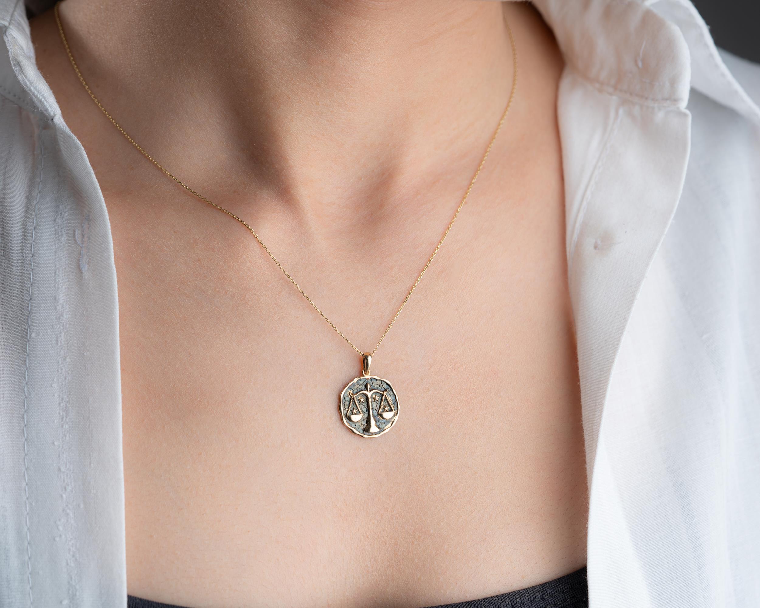 Altın Terazi Burç Kolye Ucu - Image 9