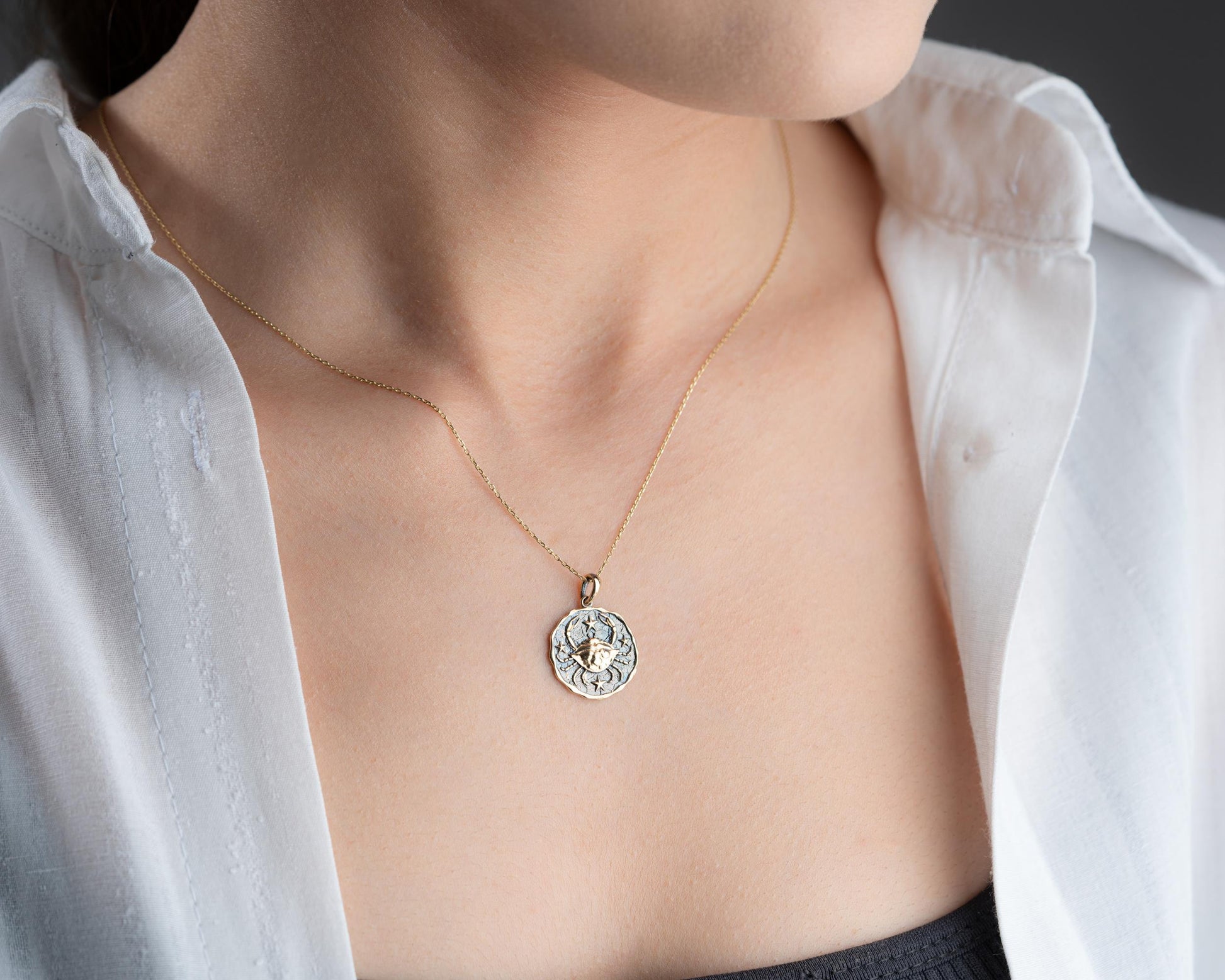 Altın Yengeç Burç Kolye Ucu - Image 9