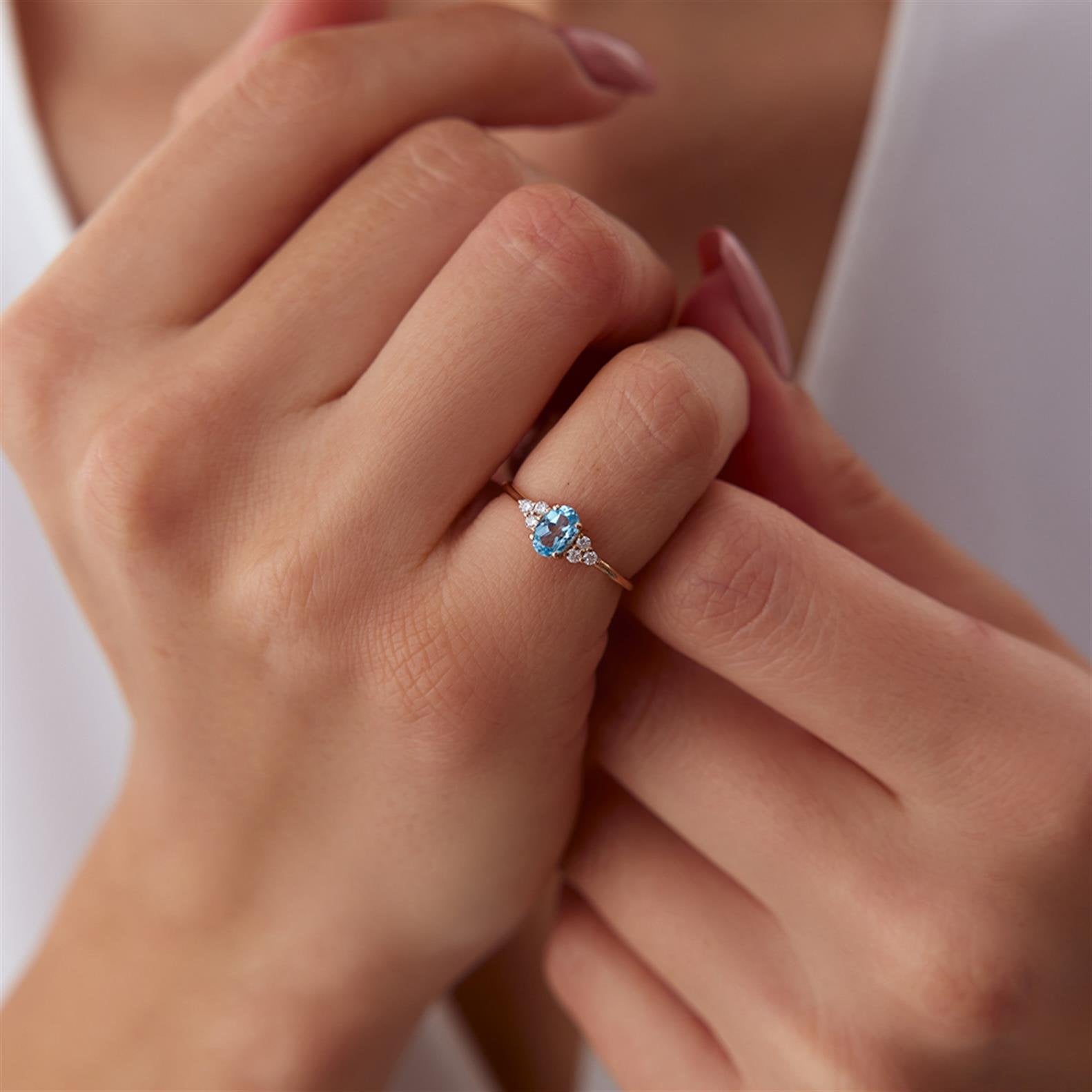 Aquamarine Pırlanta Yüzük - Image 2