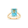 Aquamarine Renkli Taşlı Altın Yüzük - Image 2
