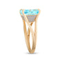 Aquamarine Renkli Taşlı Altın Yüzük - Image 2