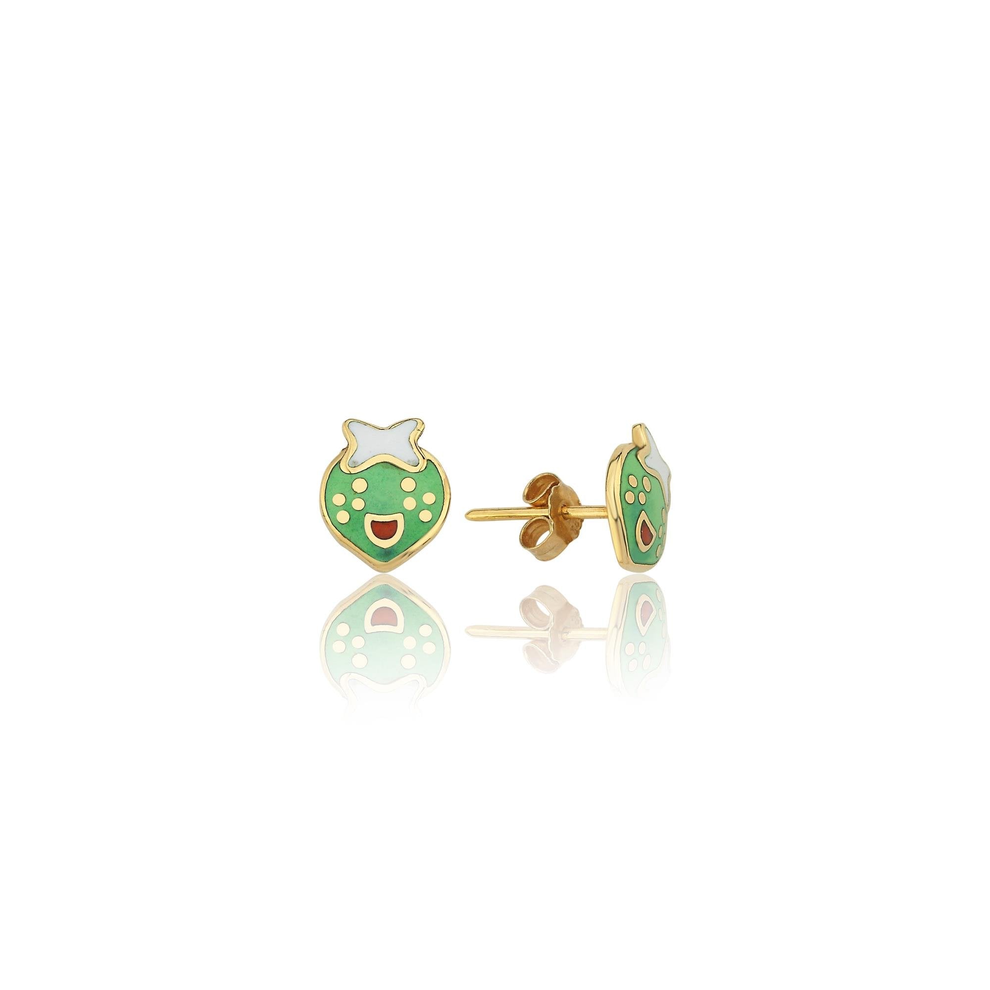 Baby Strawberry Altın Çocuk Küpe - Image 1