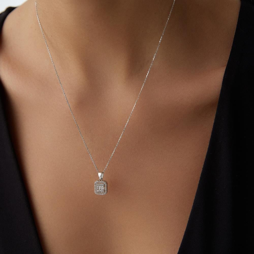 Baget Beyaz Altın Kolye - Image 2