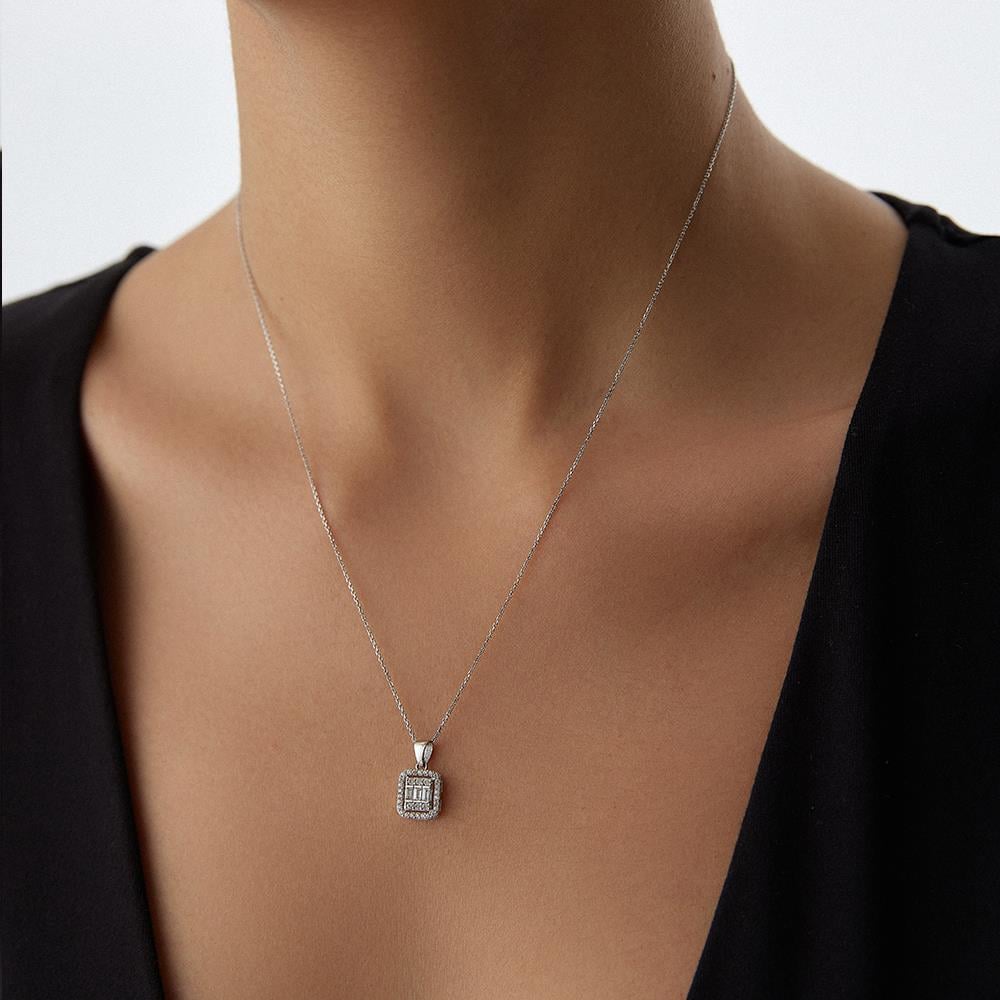 Baget Beyaz Altın Kolye - Image 2