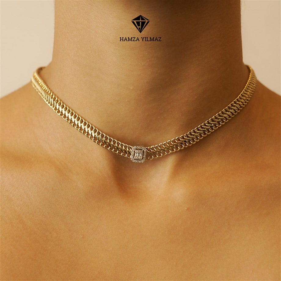 Baget Pırlanta Choker Kolye - Image 2