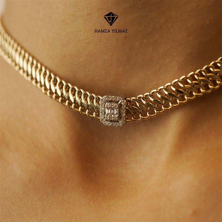 Baget Pırlanta Choker Kolye - Image 2