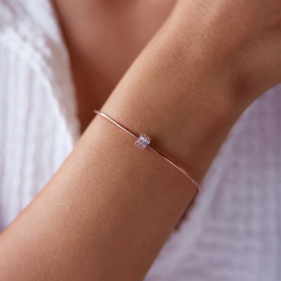 Baget Taşlı Minimal Çizgi Bileklik - Image 1