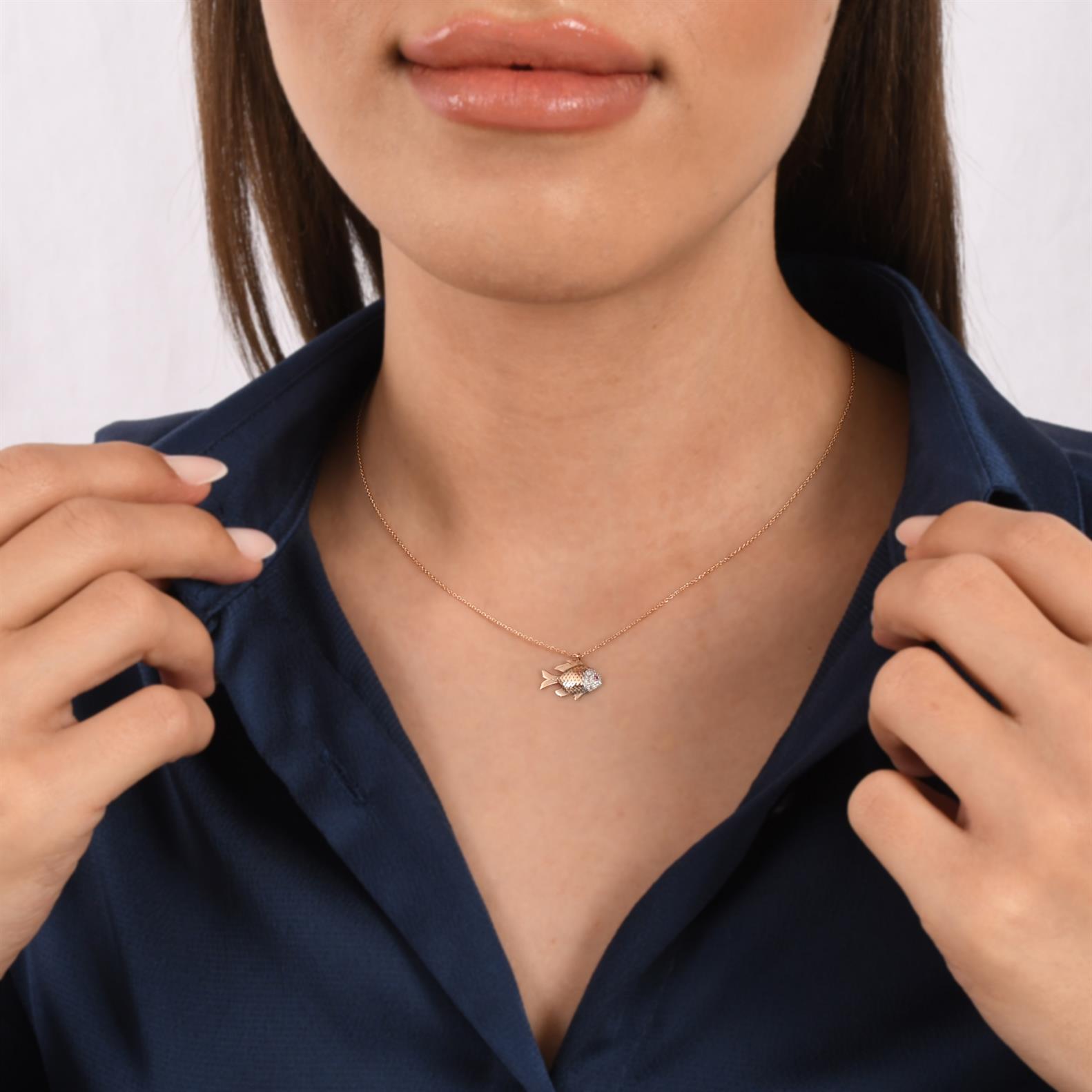 Balık Nemo Yakutlu Pırlanta Kolye - Image 2