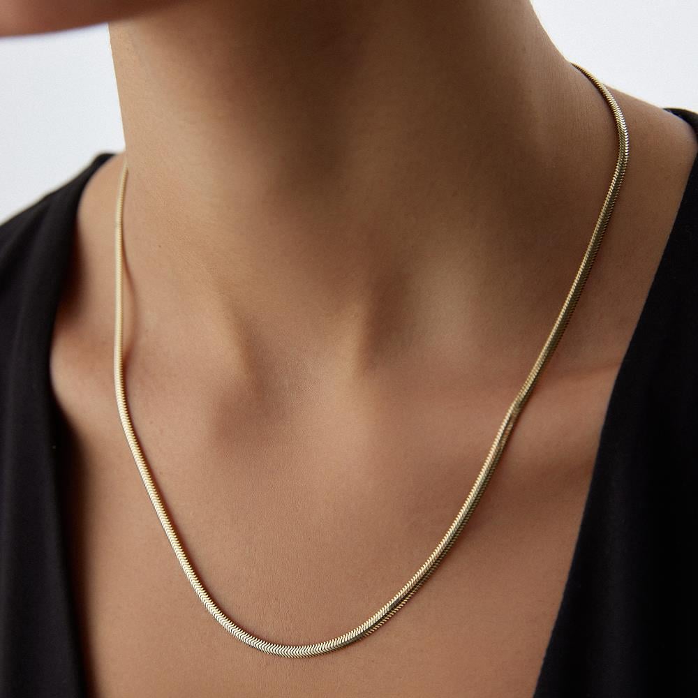 Balıksırtı Altın Zincir Kolye - Image 2