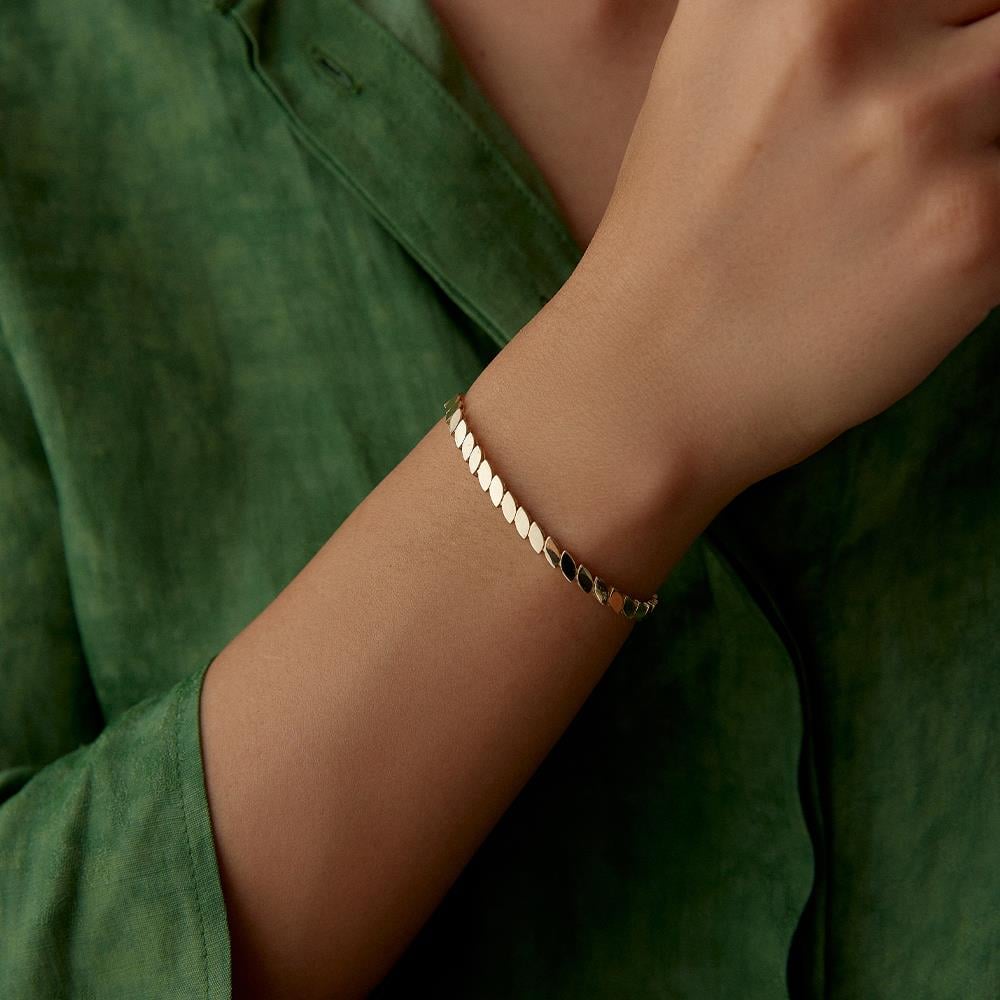 Başak Model Sıralı Altın Bileklik - Image 2