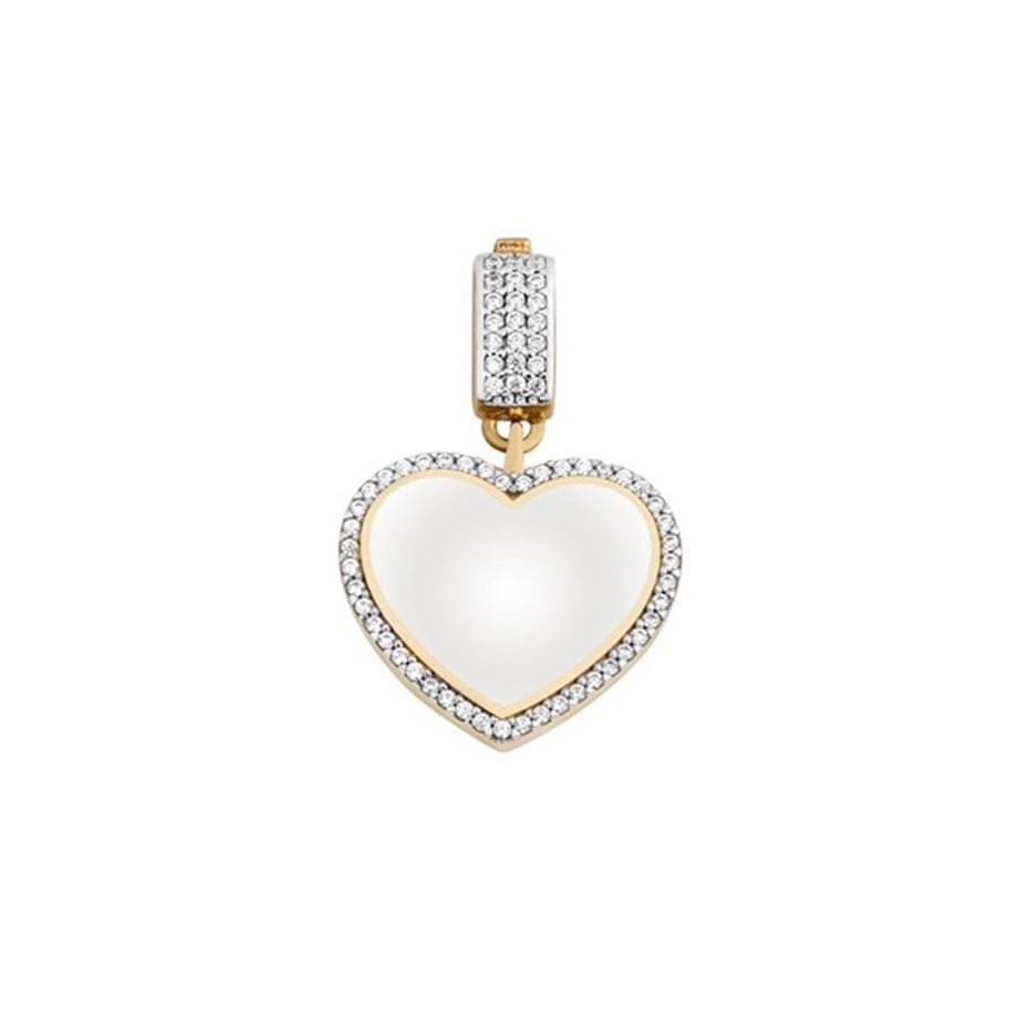 Beyaz Mineli Kalp Kolye Ucu - Image 1