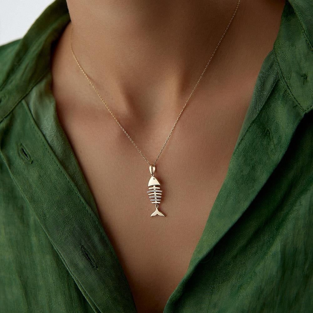 Bony Balık Altın Kolye - Image 2