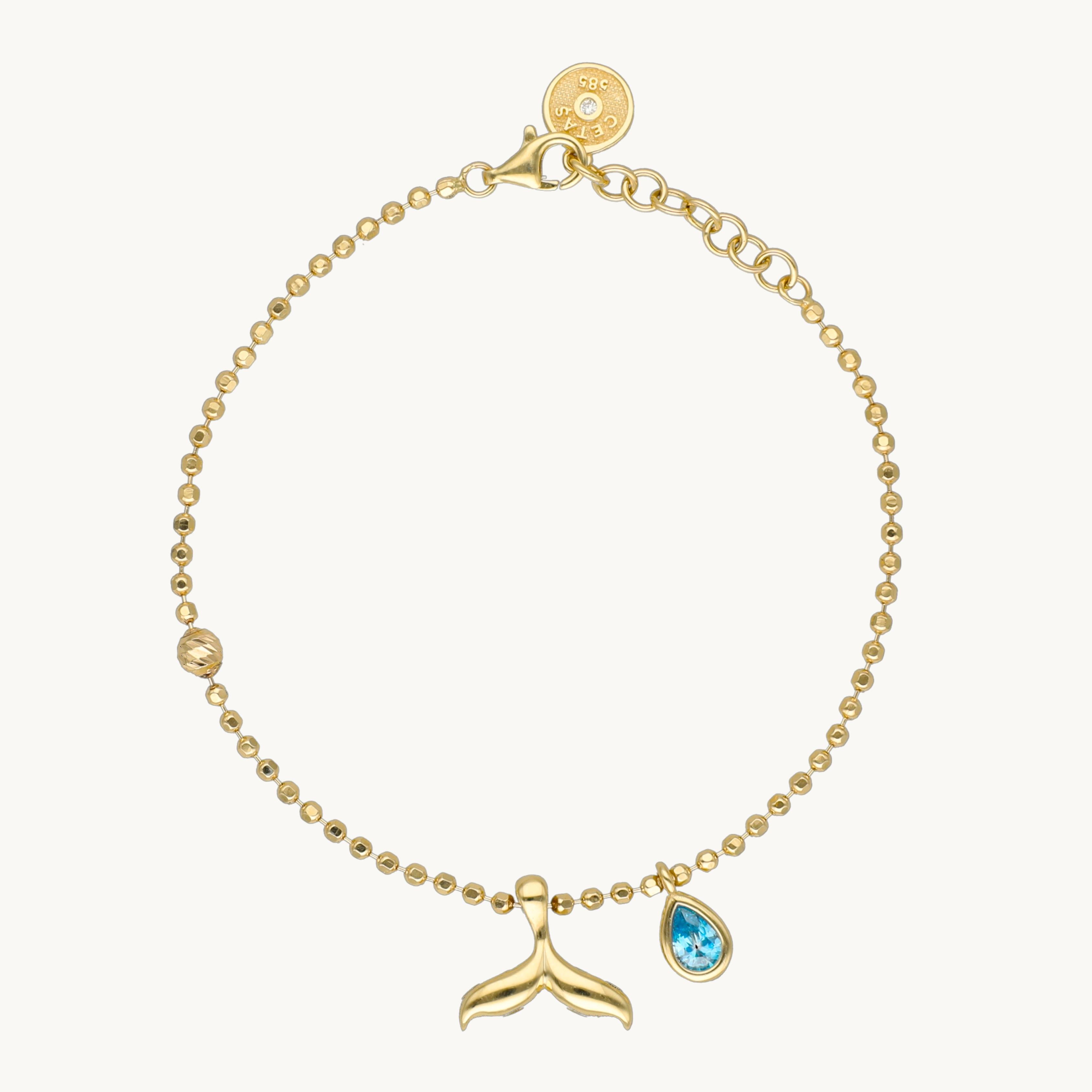 Cetaş Aqualis Aquamarine Fin Altın Bileklik - Image 1