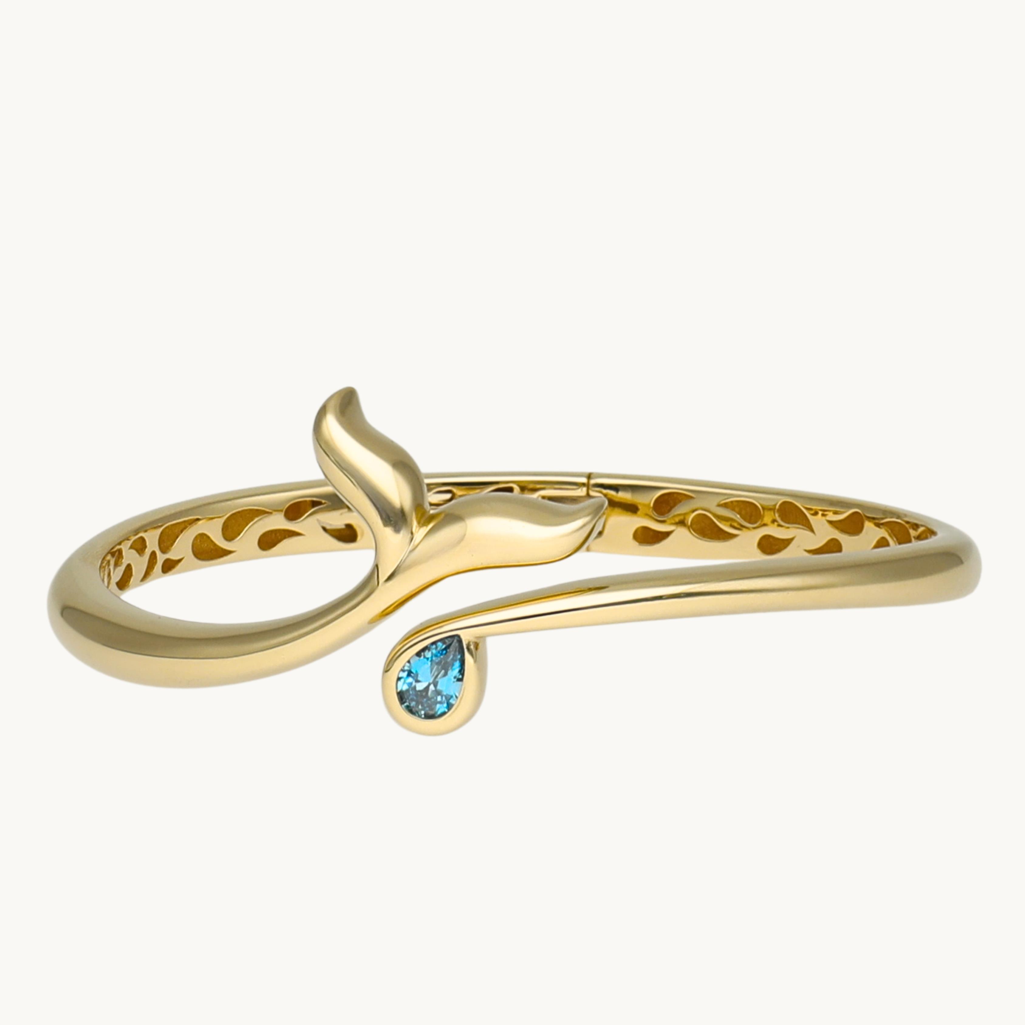 Cetaş Aqualis Aquamarine Fin Altın Kelepçe - Image 1