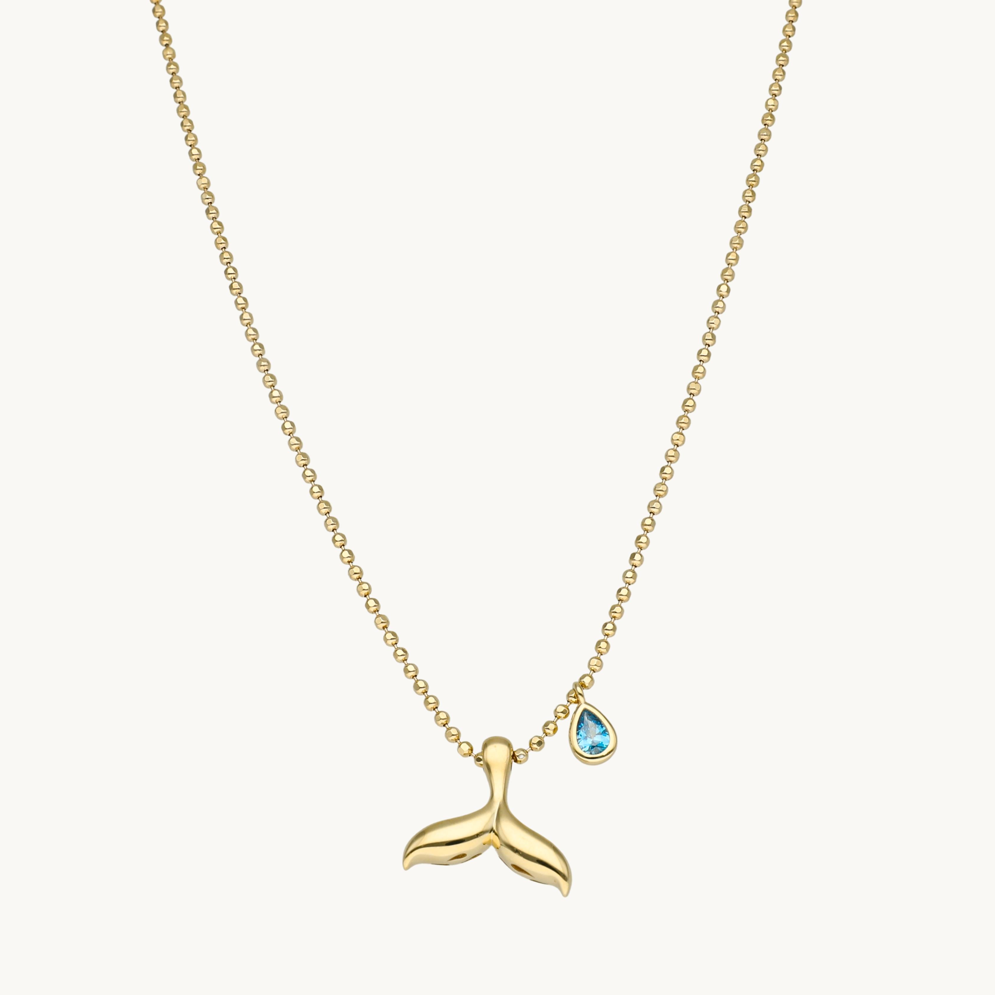 Cetaş Aqualis Aquamarine Fin Altın Kolye - Image 1
