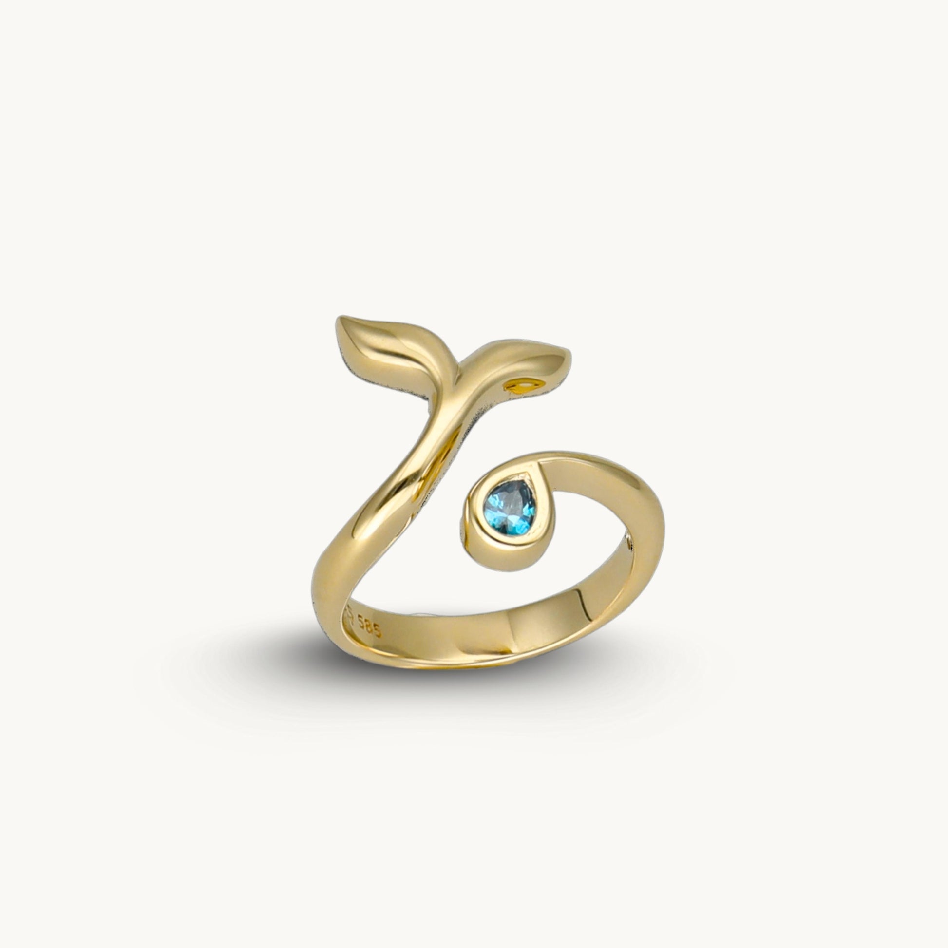 Cetaş Aqualis Aquamarine Fin Altın Yüzük - Image 1