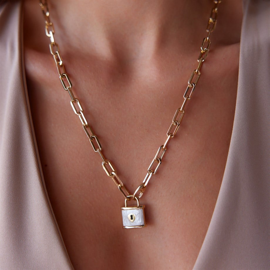 Cetaş Ataç Zincir Kilit Figürlü Dilek Kolye - Image 1