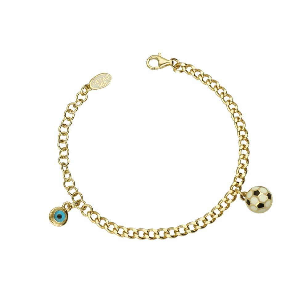 Cetaş Bambino Sarı Altın Mineli Beşiktaş Bilekliği - Image 1