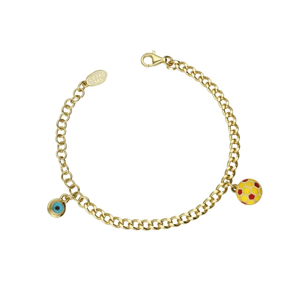 Cetaş Bambino Sarı Altın Mineli Galatasaray Bilekliği - Image 1