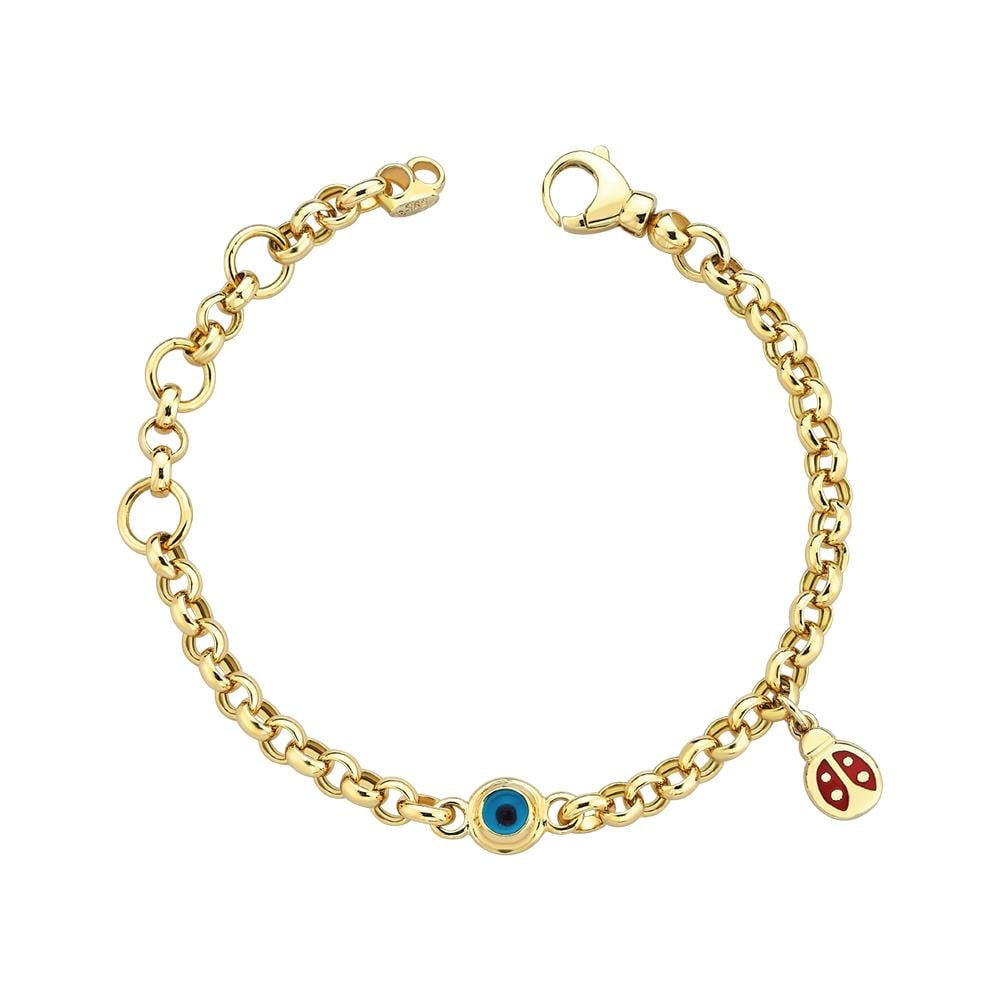 Cetaş  Bambino Sarı Altın Uğurböcekli Bileklik - Image 1