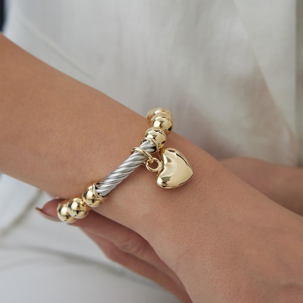 Cetaş Çift Renk Altın Sevgi Bilekliği - Image 1