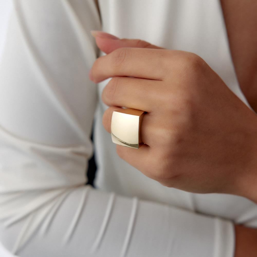 Cetaş Eterna Büyük Boy Kare Altın Yüzük - Image 2