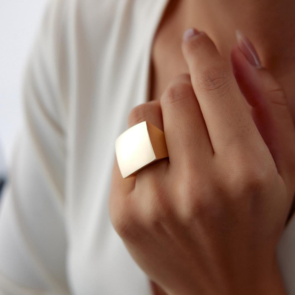 Cetaş Eterna Büyük Boy Kare Altın Yüzük - Image 2