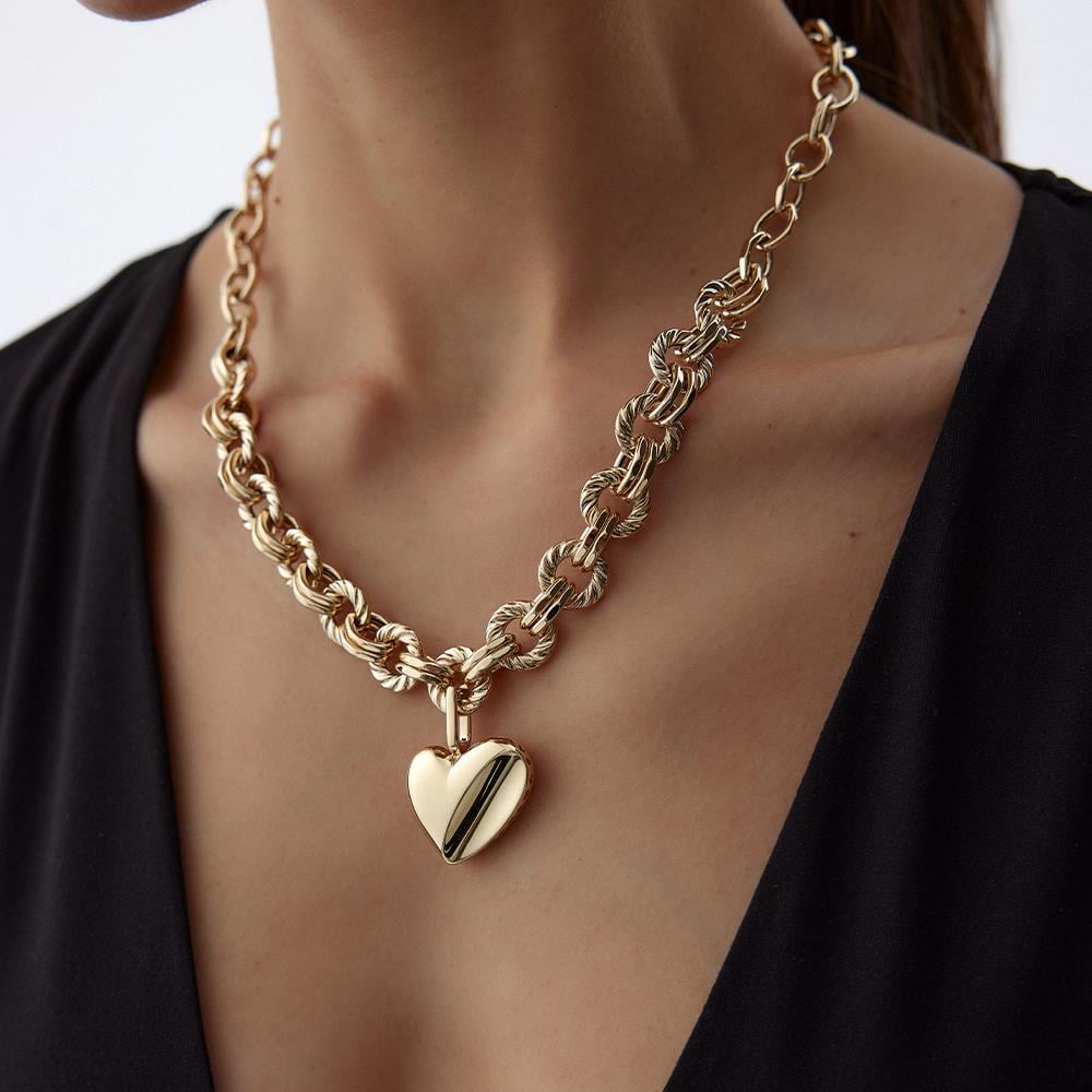 Cetaş Eterna Kalp Charm Altın Kolye - Image 3